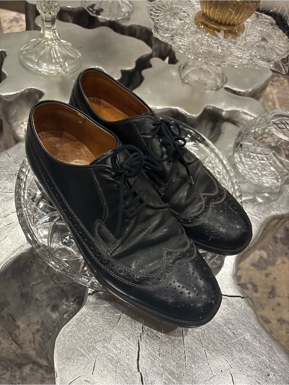 Vintage all genuine leather size 8 1/2 men’s black 
1960s
BENSEN AND HARVEY